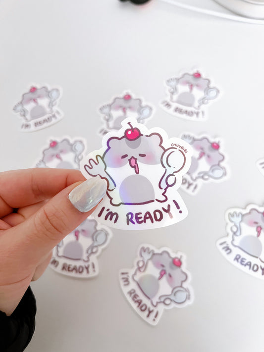 I'm Ready! Hamster Vinyl Sticker