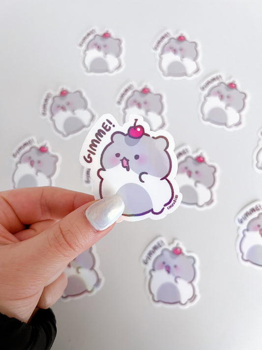 Gimme! Hamster Vinyl Sticker