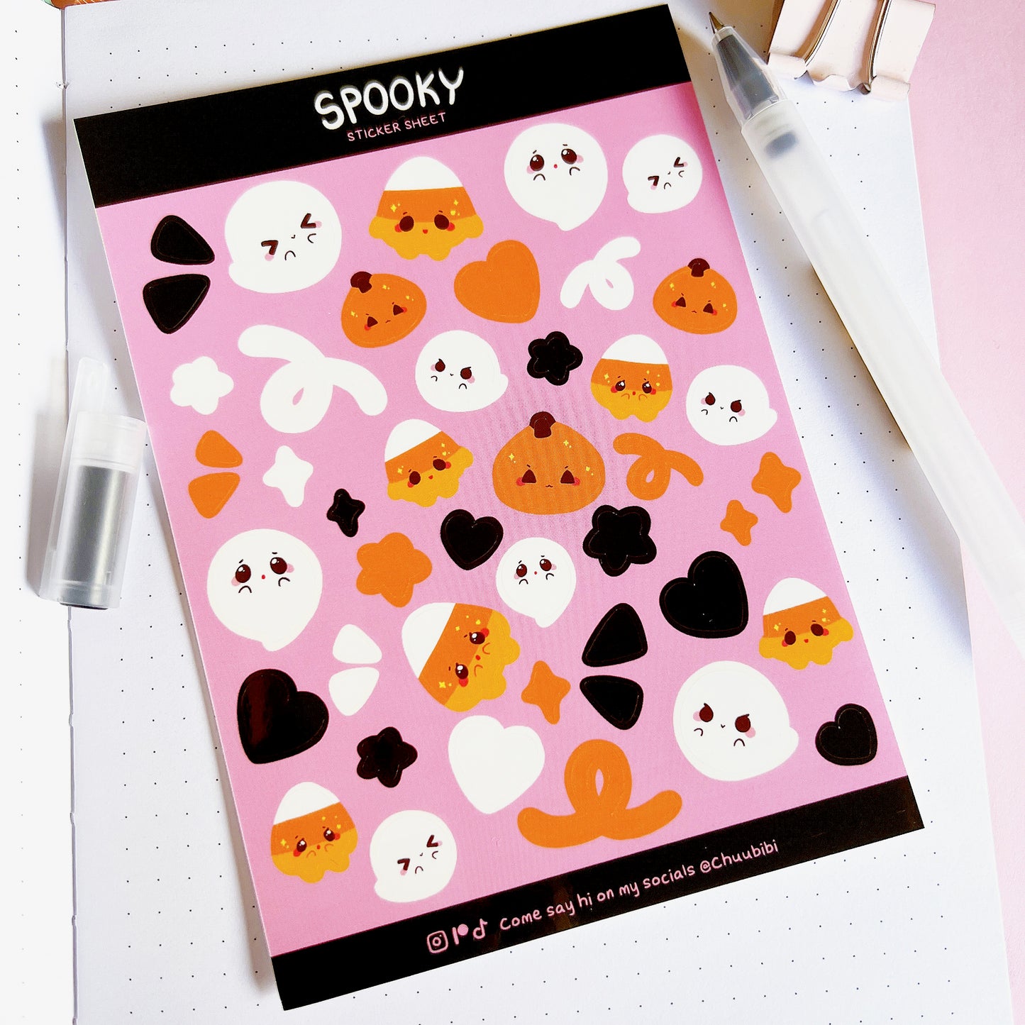 Spooky Halloween Ghost Sticker Sheet