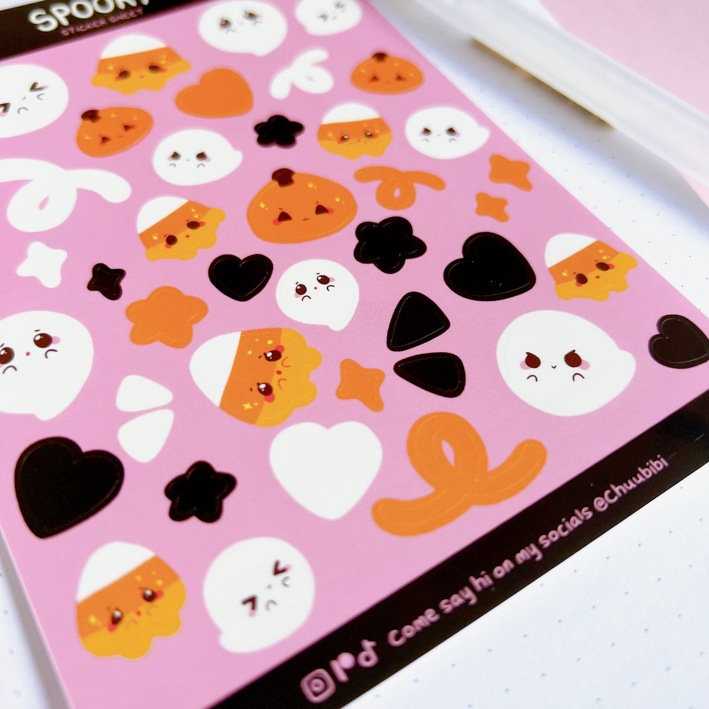 Spooky Halloween Ghost Sticker Sheet