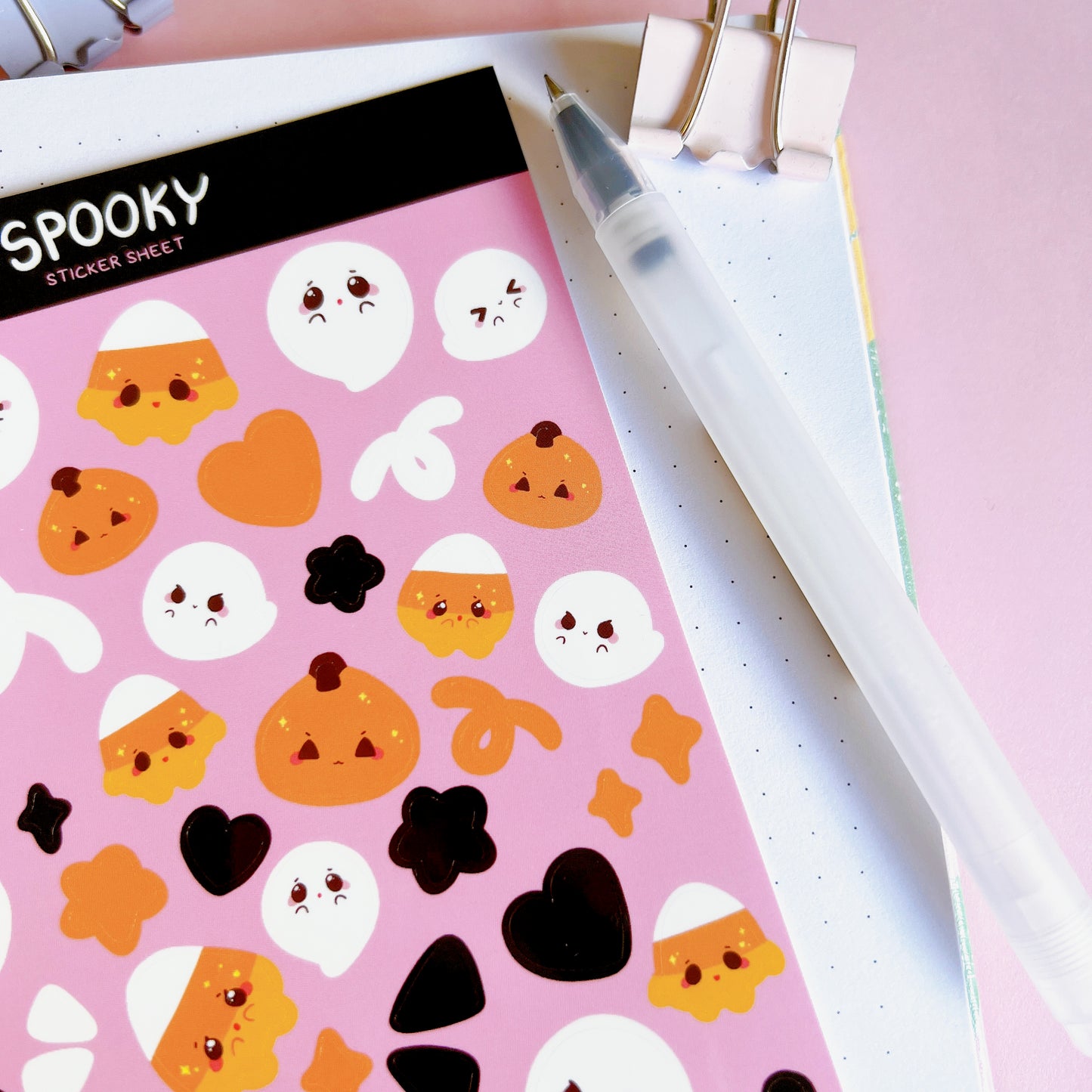 Spooky Halloween Ghost Sticker Sheet