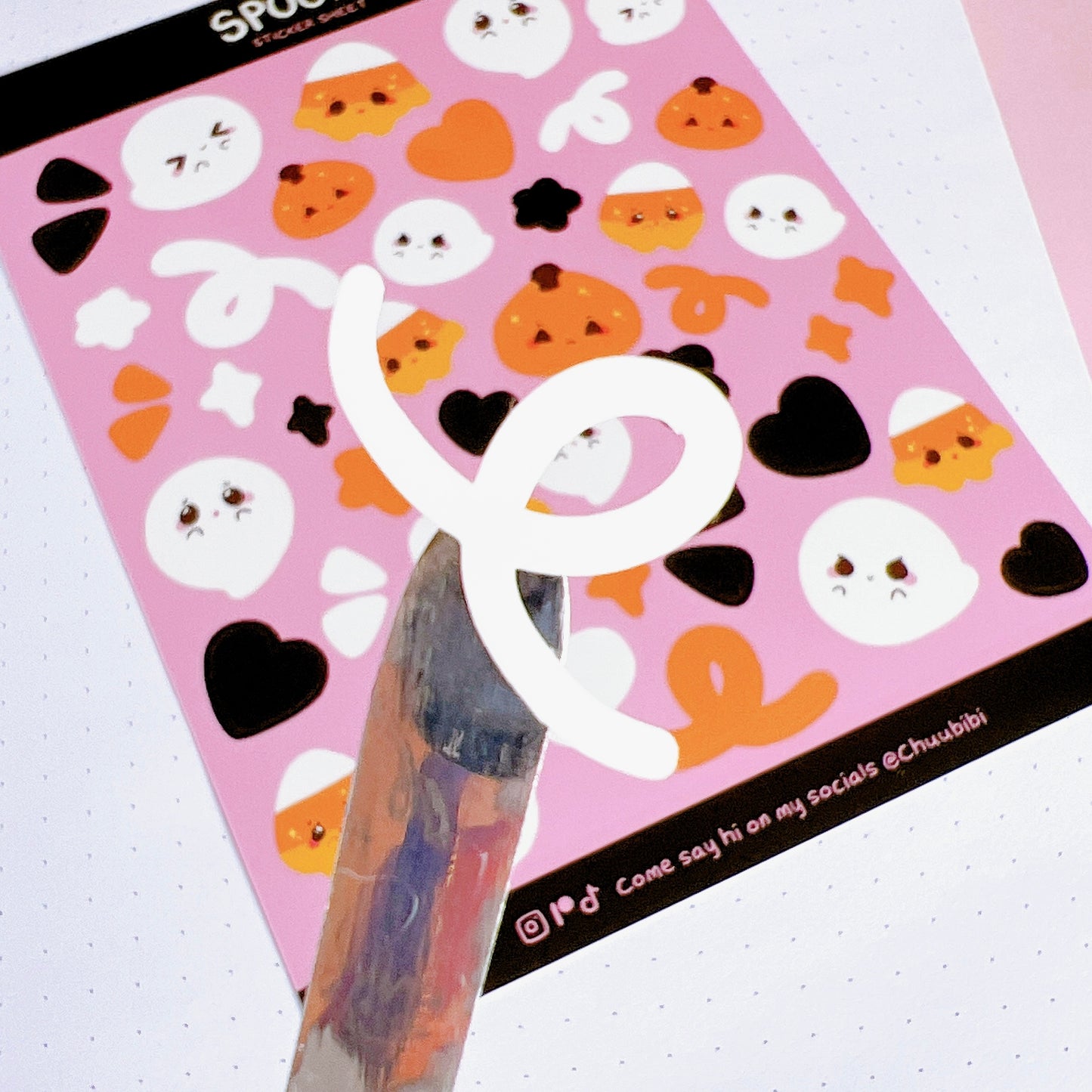 Spooky Halloween Ghost Sticker Sheet