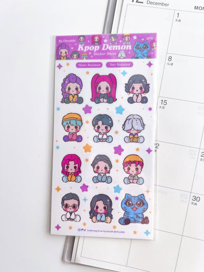 Kpop Demon Plushies Sticker Sheet