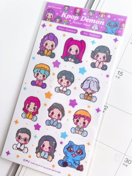 Kpop Demon Plushies Sticker Sheet