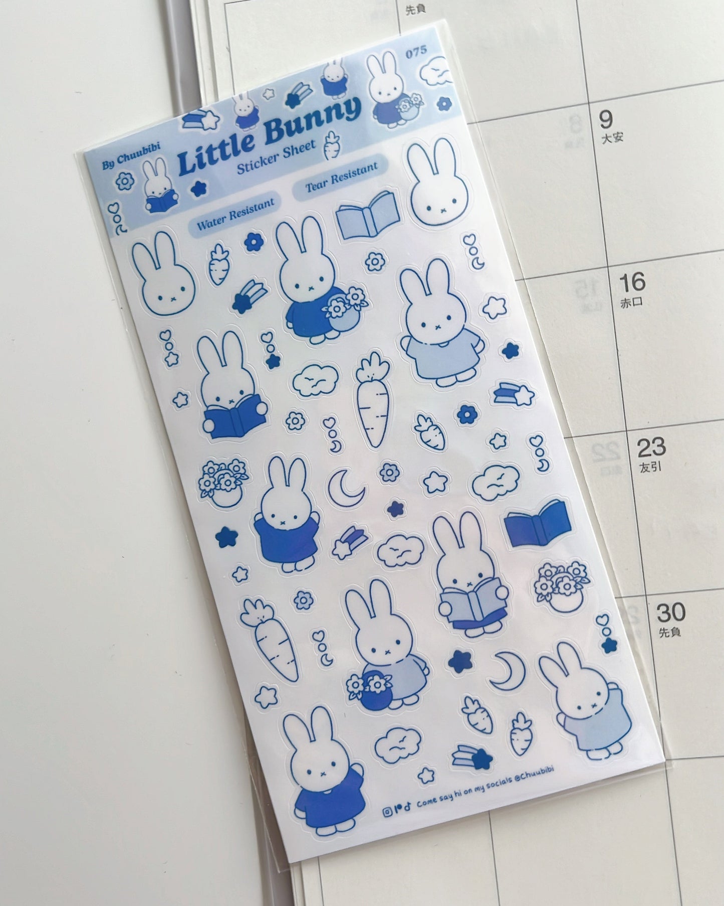 Little Blue Bunny Sticker Sheet