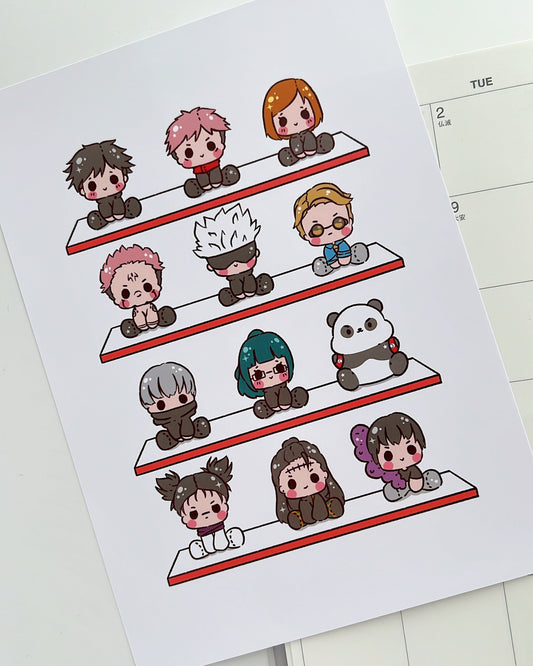 Jujutsu Plushies Art Print