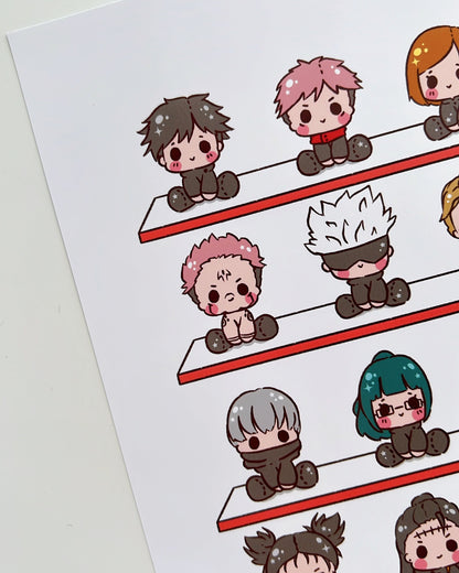 Jujutsu Plushies Art Print