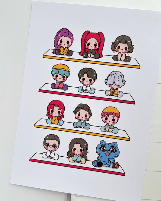 Kpop Demon Plushies Art Print