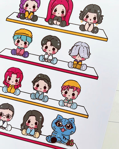 Kpop Demon Plushies Art Print