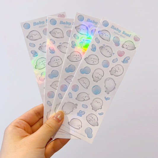 Baby Seal Holographic Sticker Sheet