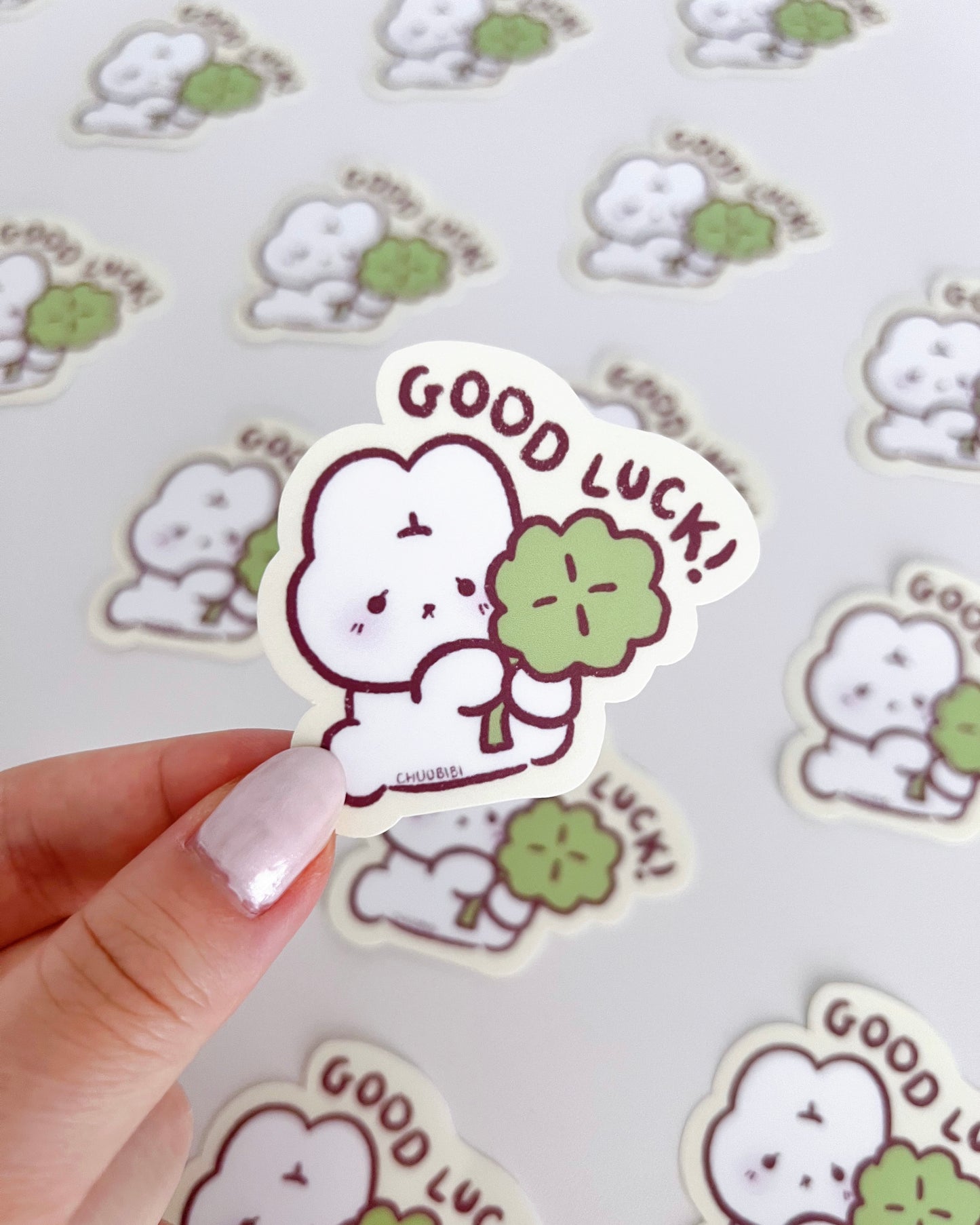 Good Luck Bunny Vinyl Sticker