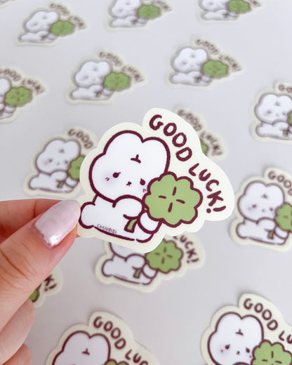 Good Luck Bunny Vinyl Sticker