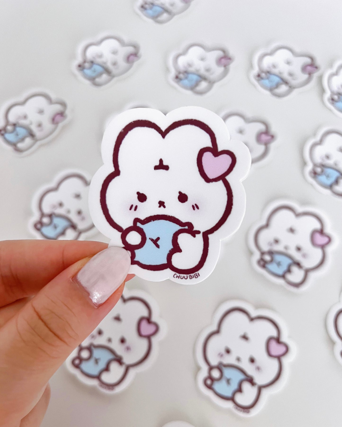 Pillow Bunny Vinyl Sticker