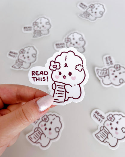 Read This Bunny Vinyl Sticker