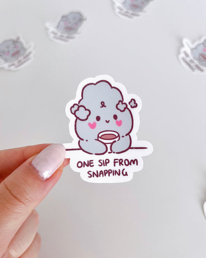 One Sip from Snapping Bunny Vinyl Sticker