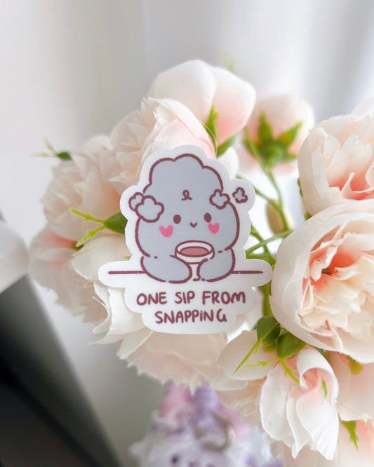 One Sip from Snapping Bunny Vinyl Sticker