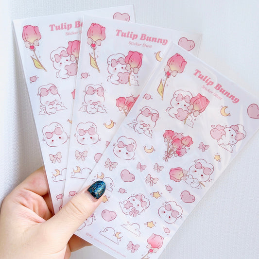 Tulip Bunny Sticker Sheet