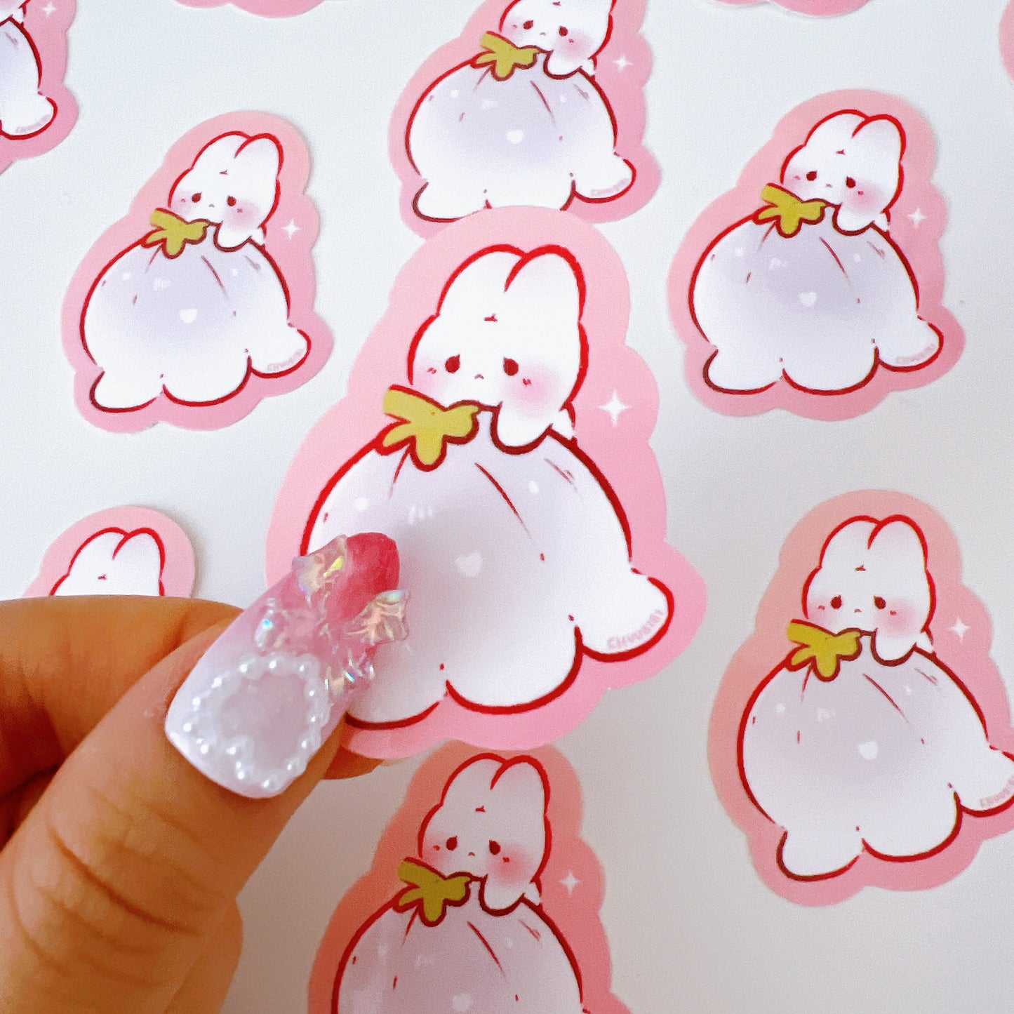 Lily of the Valley Bunny Vinyl Sticker