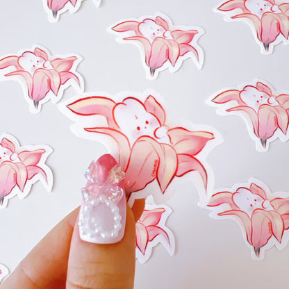 Pink Lily Bunny Vinyl Sticker