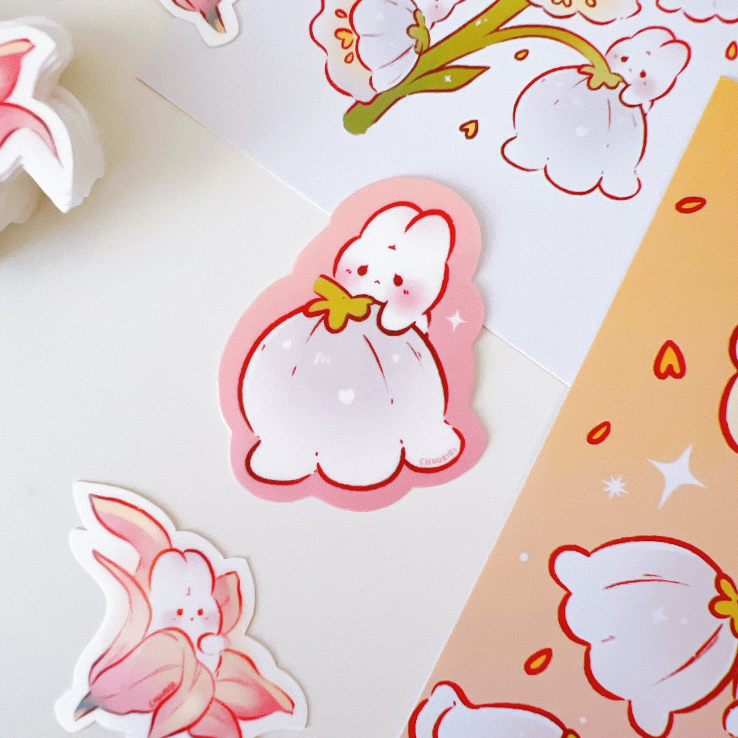 Lily of the Valley Bunny Vinyl Sticker