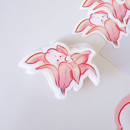 Pink Lily Bunny Vinyl Sticker