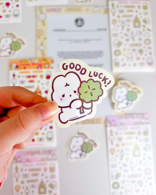Good Luck Bunny Vinyl Sticker
