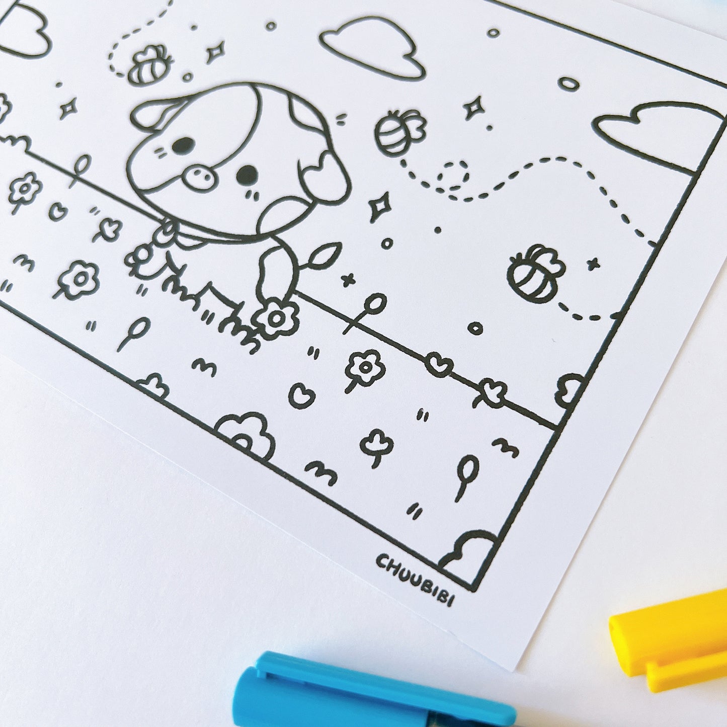 Baby Cow Colouring Page