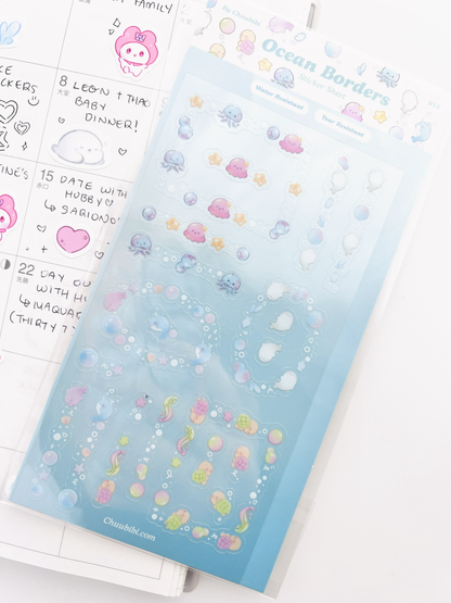 Ocean Borders Sticker Sheet
