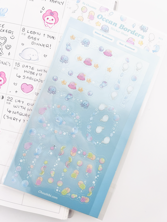Ocean Borders Sticker Sheet