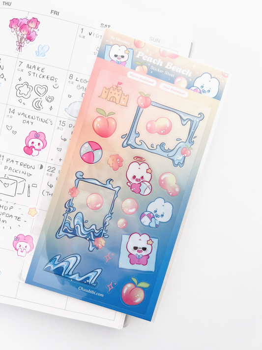 Peach Beach Sticker Sheet