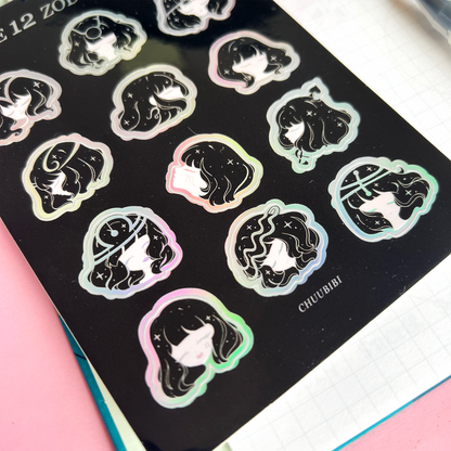Zodiac Girls Sticker Sheet