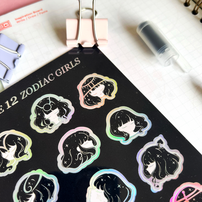 Zodiac Girls Sticker Sheet