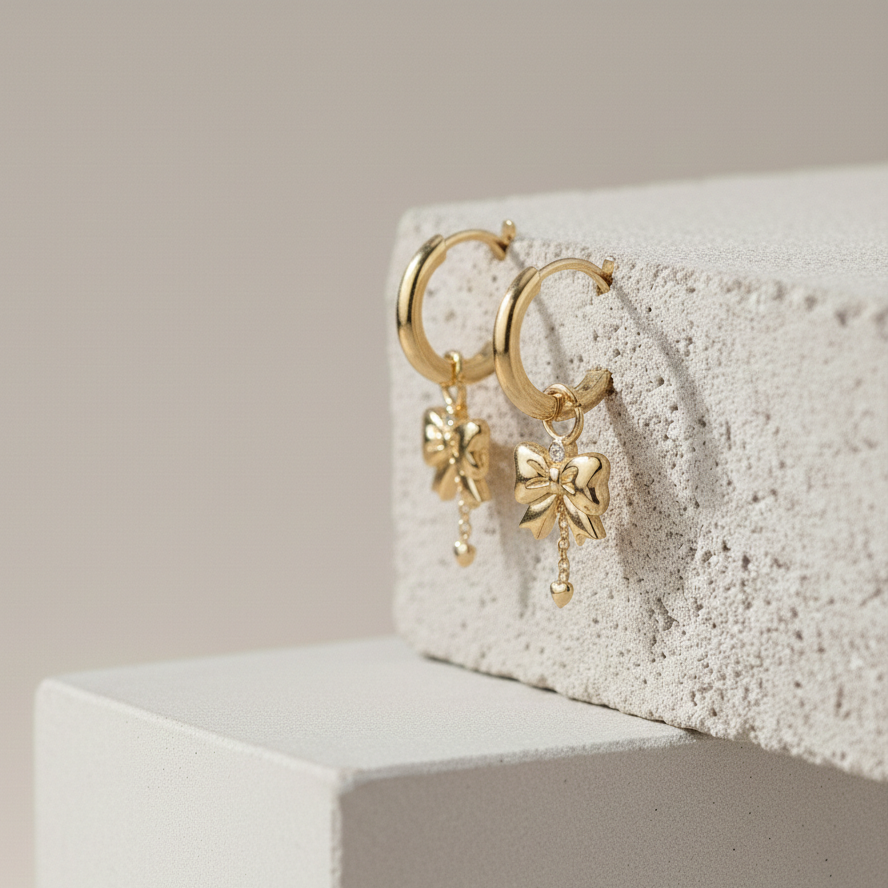 Infinity Bow Drop Earrings