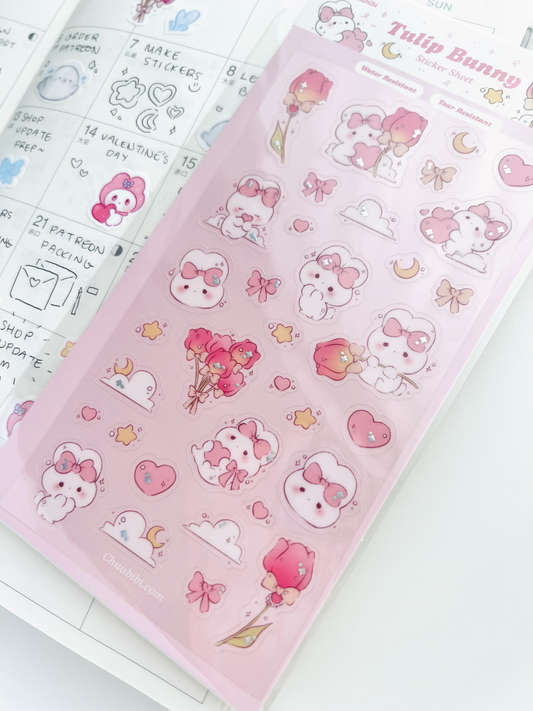 Tulip Bunny Sticker Sheet